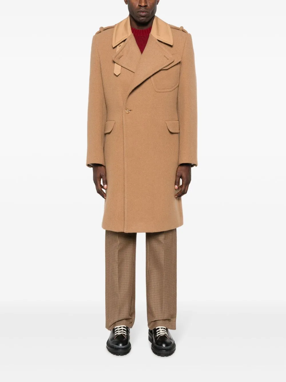 Wool-Blend Single-Breasted Coat