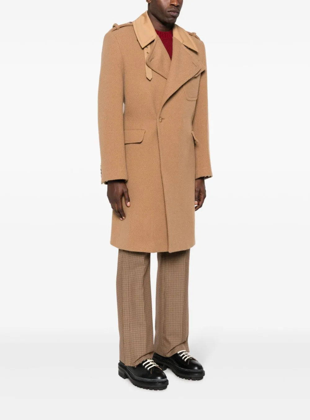 Wool-Blend Single-Breasted Coat
