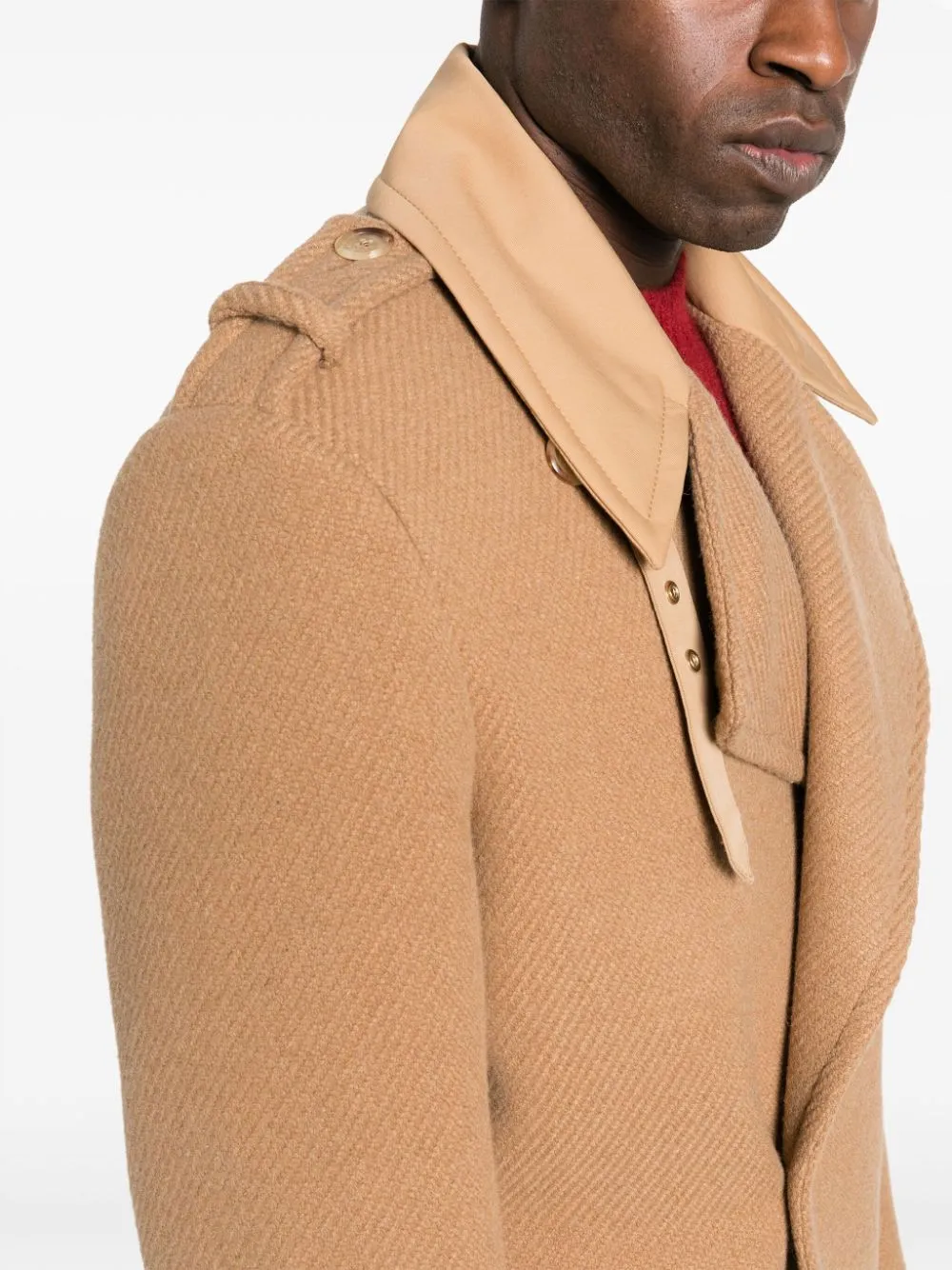 Wool-Blend Single-Breasted Coat