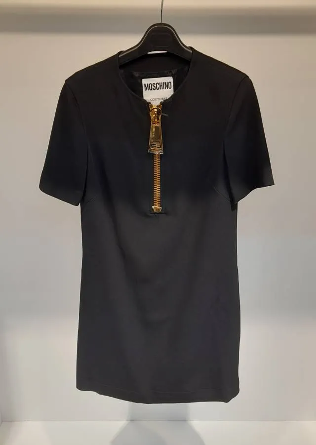 Short-Sleeved Zipper Dress
