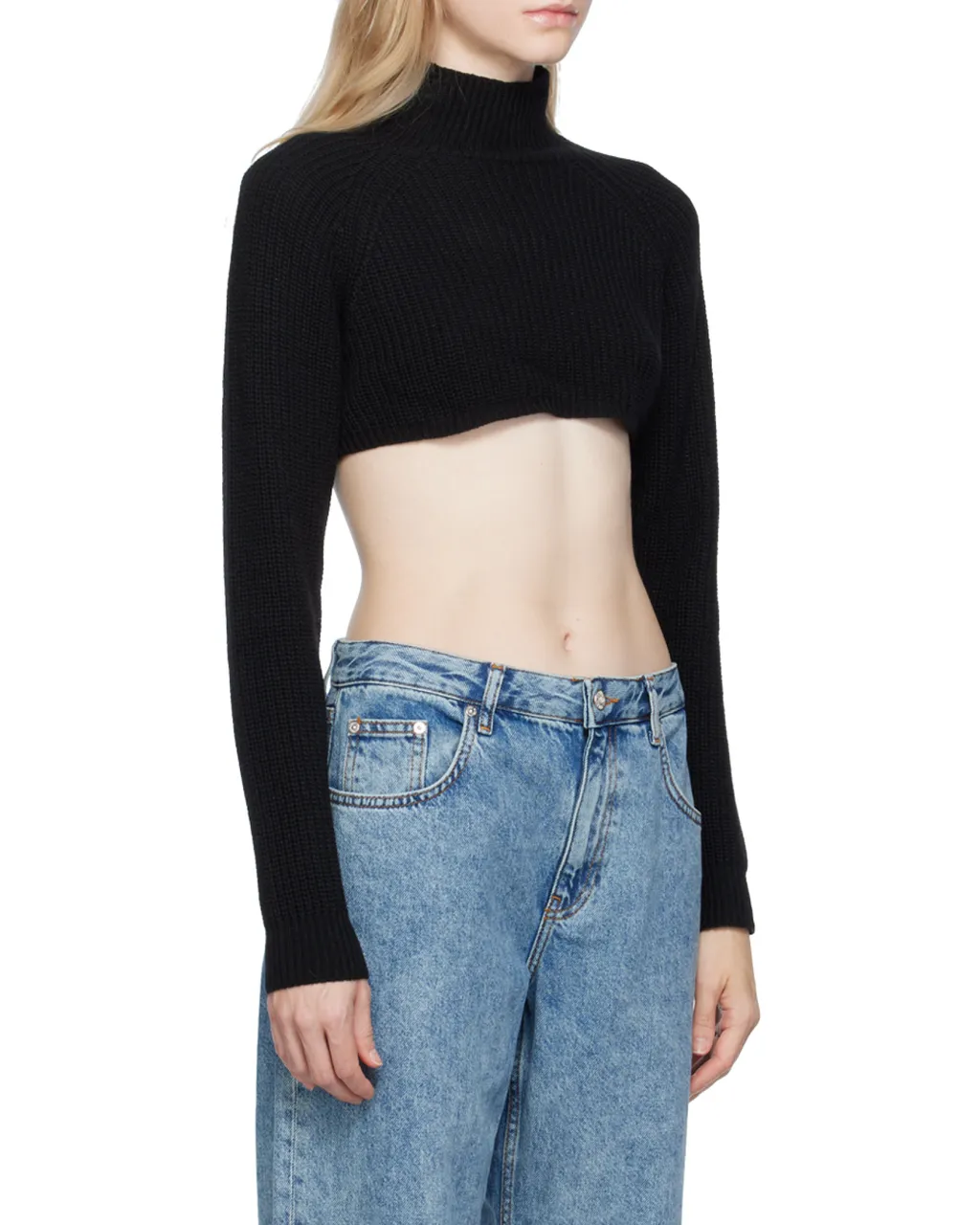 High-Necked Short Sweater