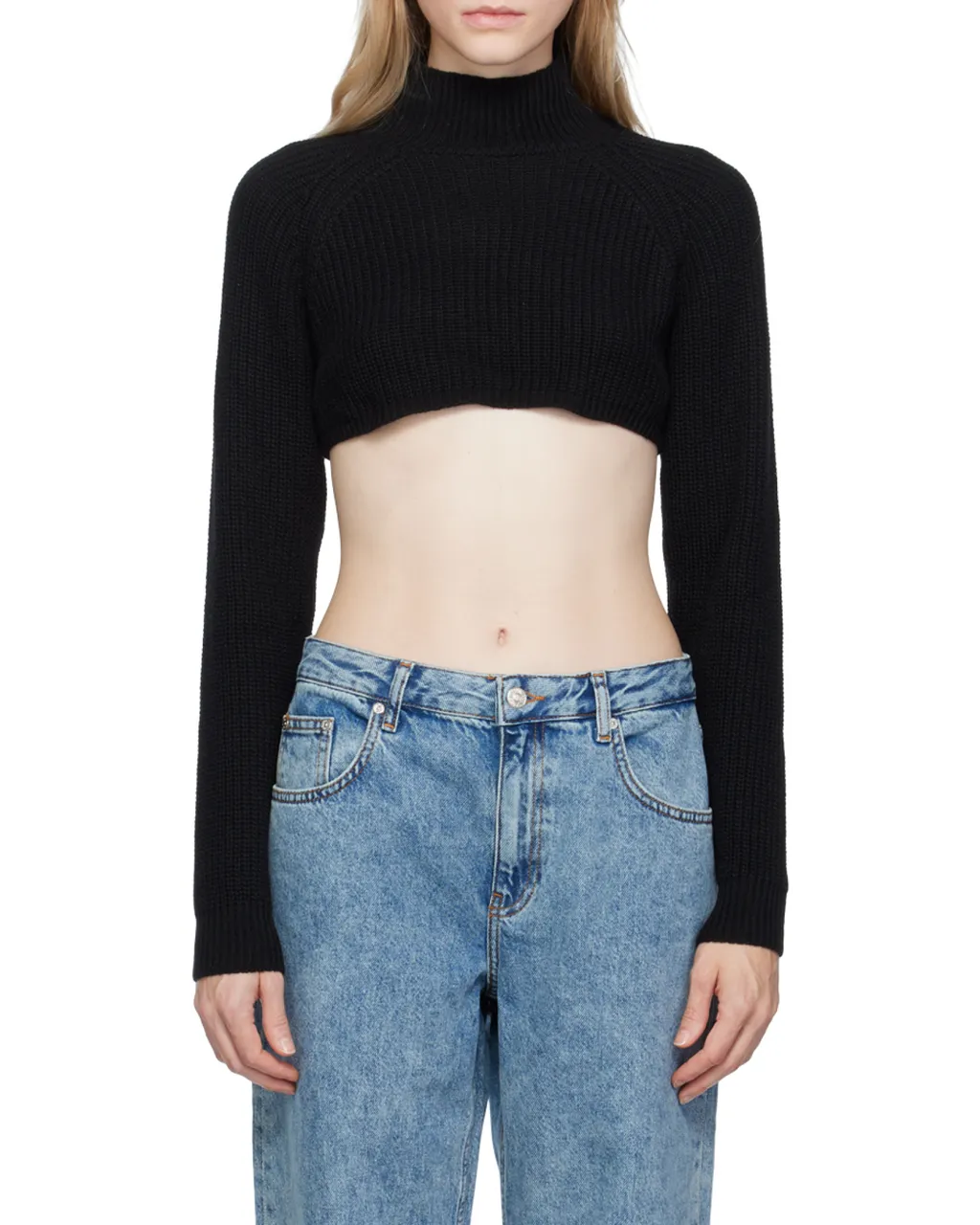 High-Necked Short Sweater