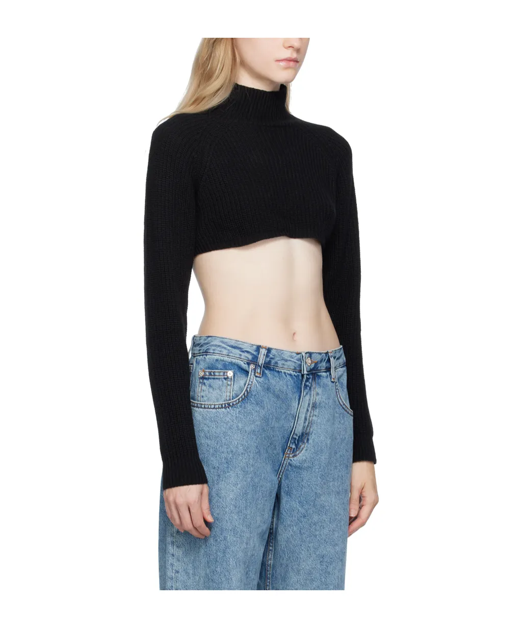 High-Necked Short Sweater