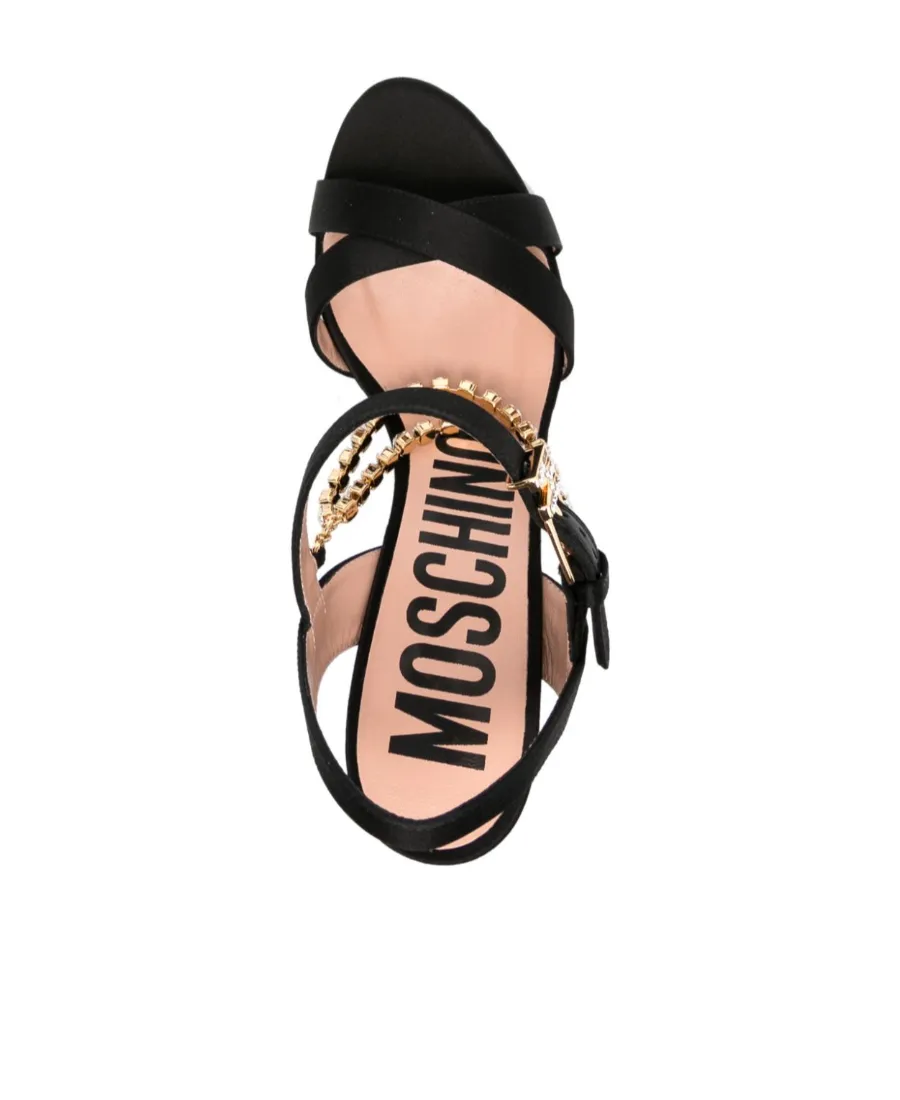 Rhinestone-Embellished 100Mm Leather Sandals