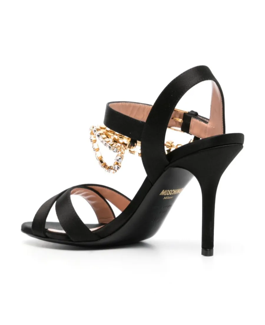 Rhinestone-Embellished 100Mm Leather Sandals