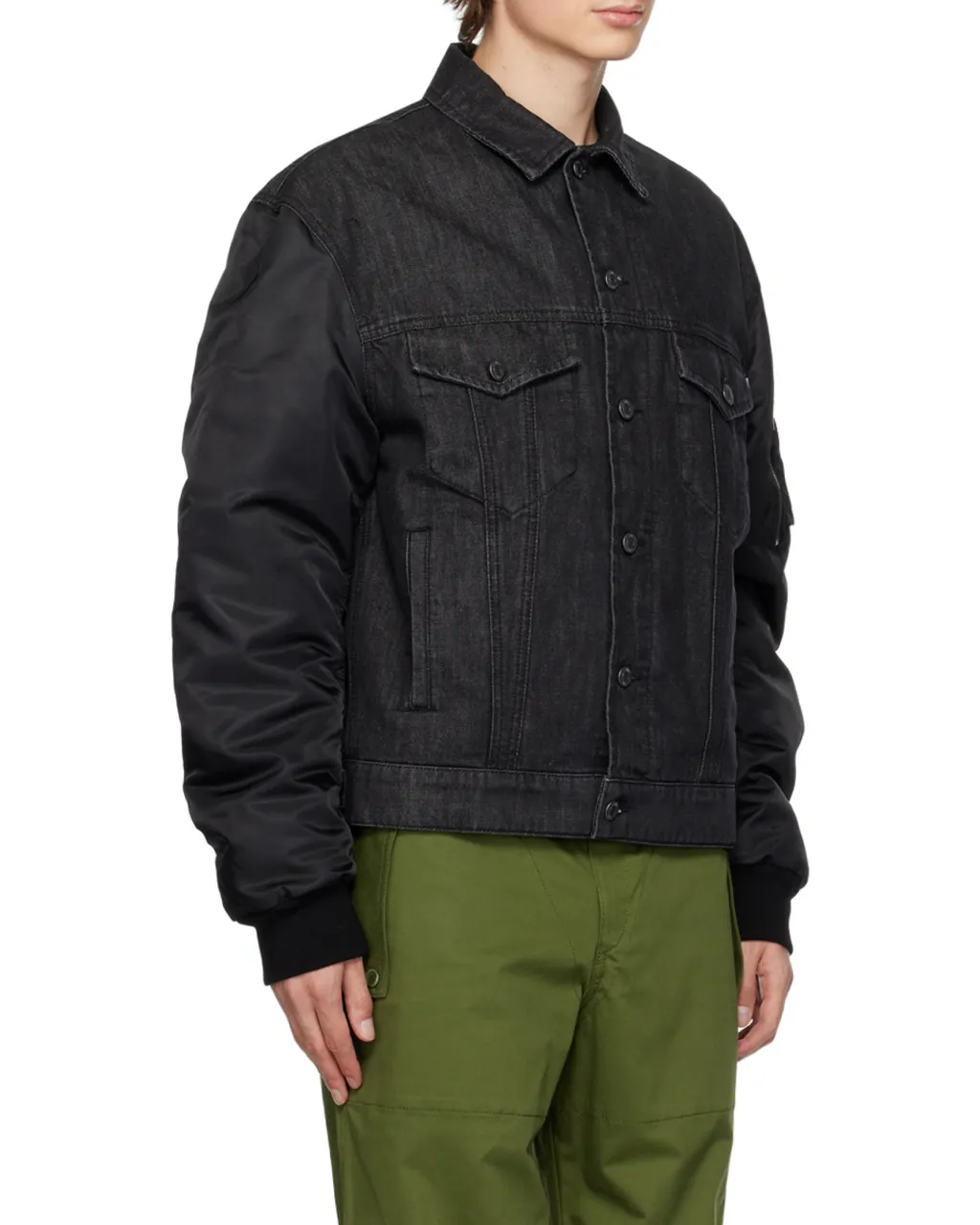 Spliced Lapel Denim Coat