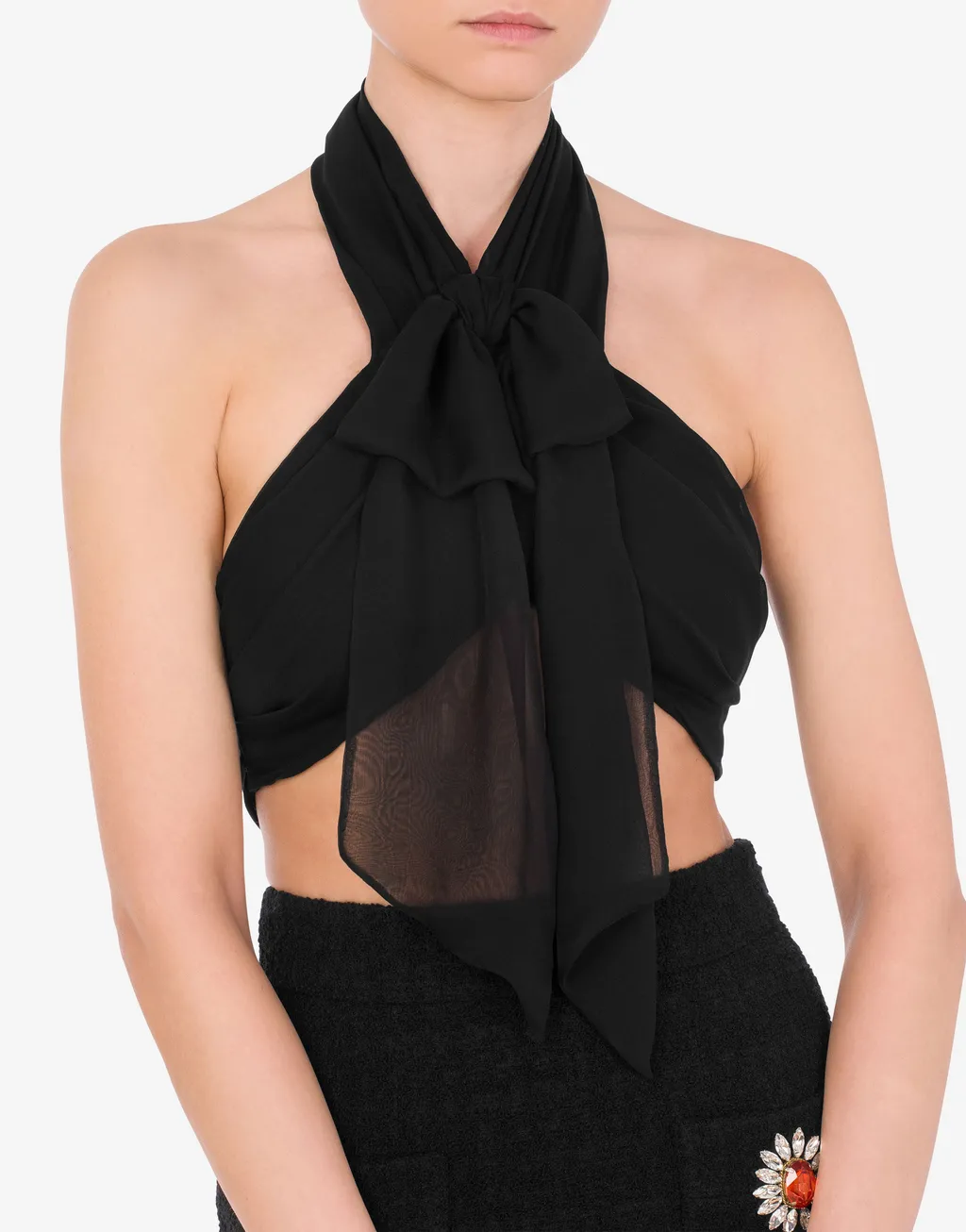 Backless Silk Crop Top
