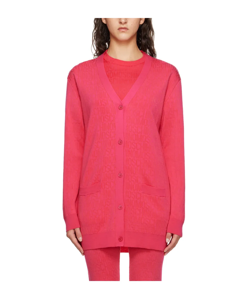Y-Neck Logo Cardigan