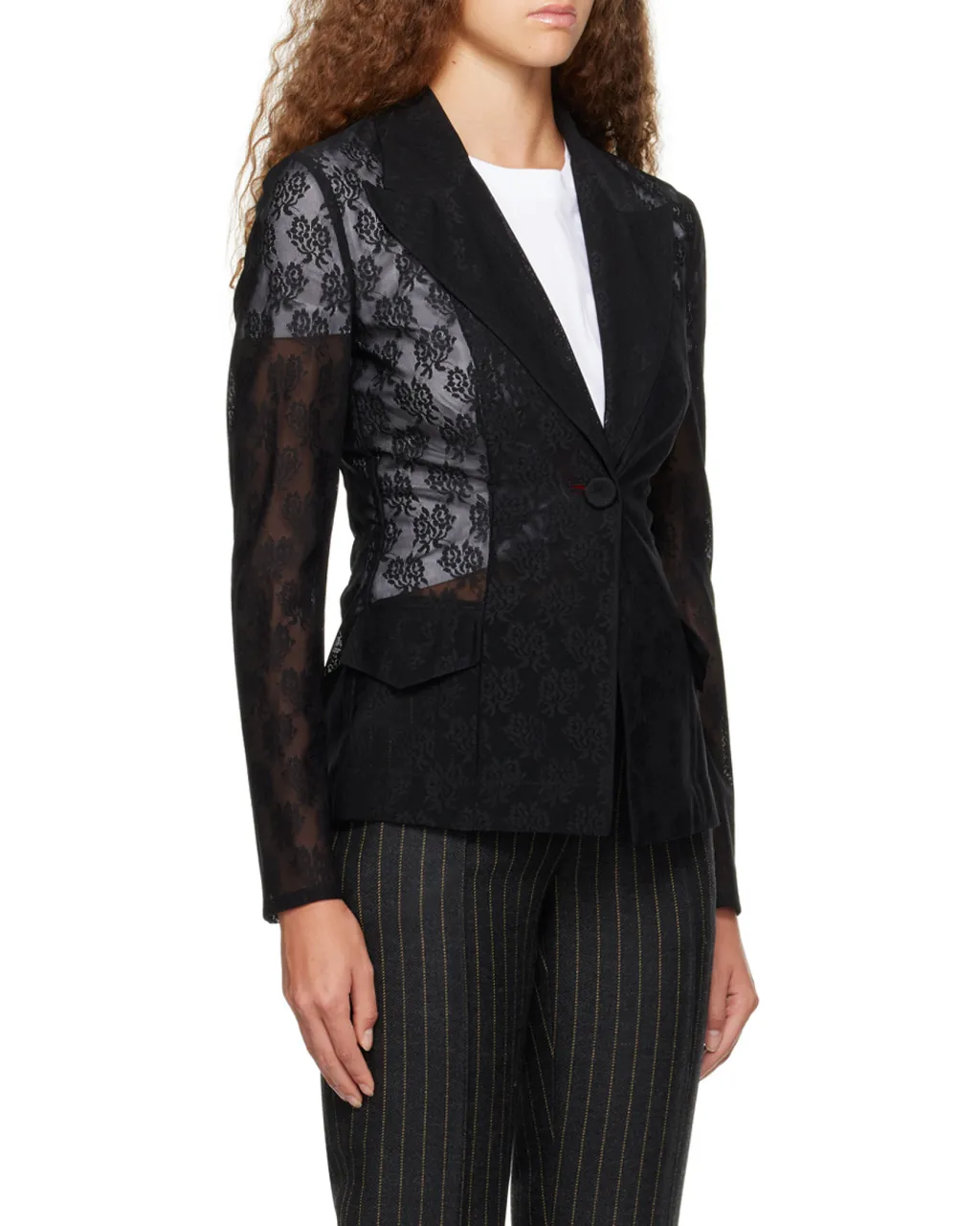 Sheer Long-Sleeved Suit Coat
