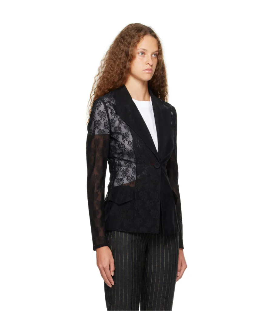 Sheer Long-Sleeved Suit Coat