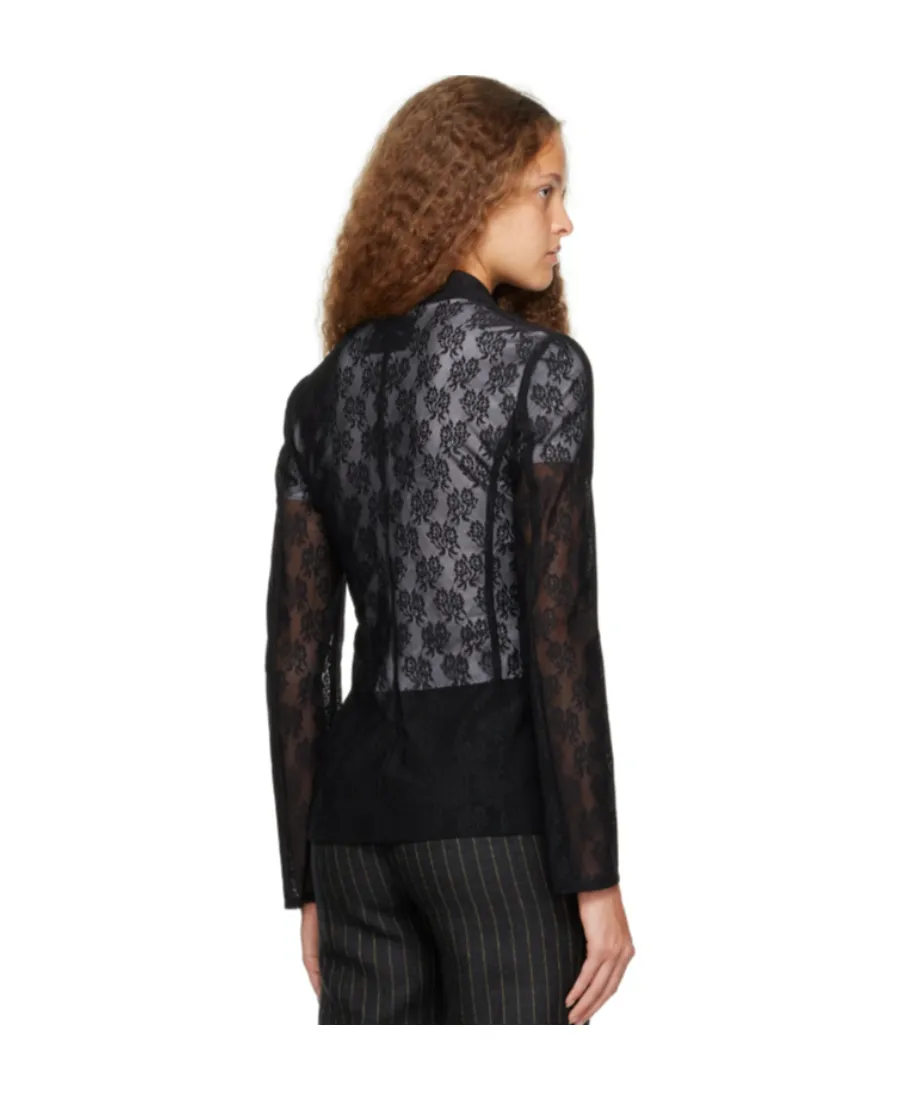 Sheer Long-Sleeved Suit Coat