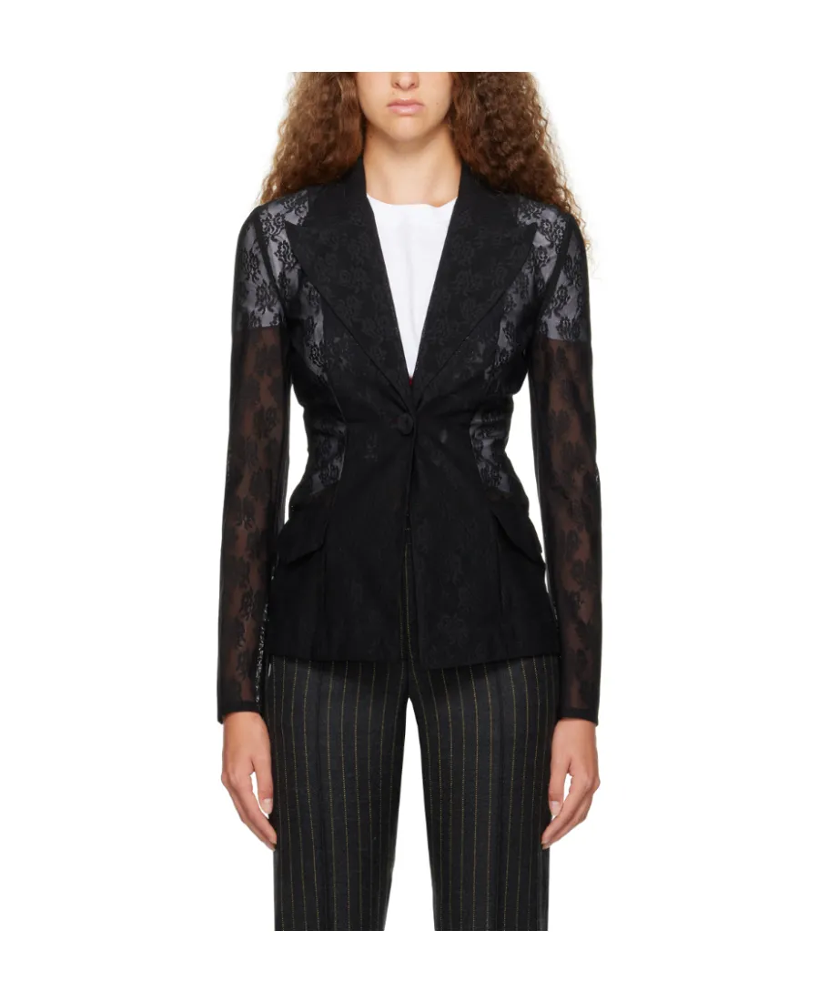 Sheer Long-Sleeved Suit Coat