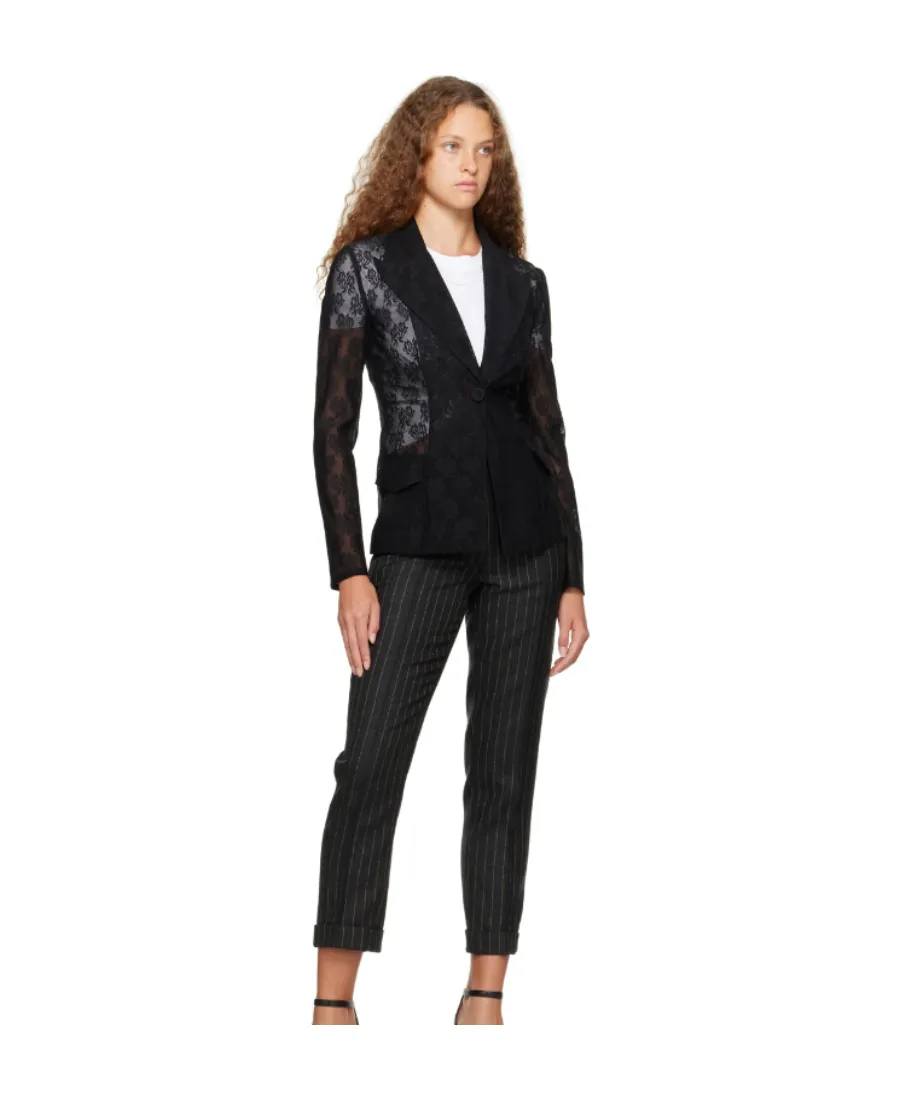 Sheer Long-Sleeved Suit Coat