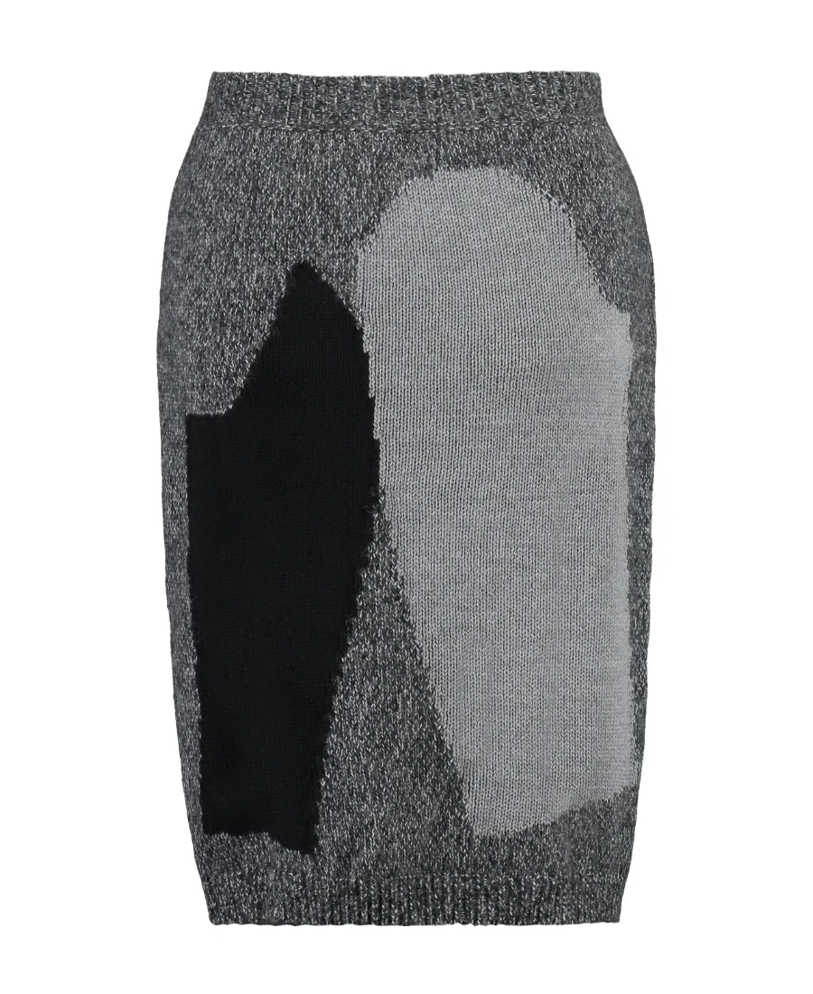 Color-Block Knitted Skirt