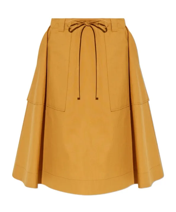 Drawstring Flared Skirt