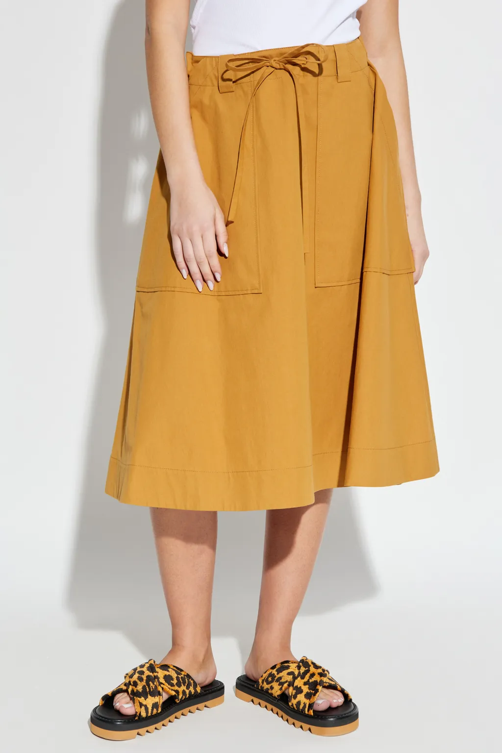 Drawstring Flared Skirt