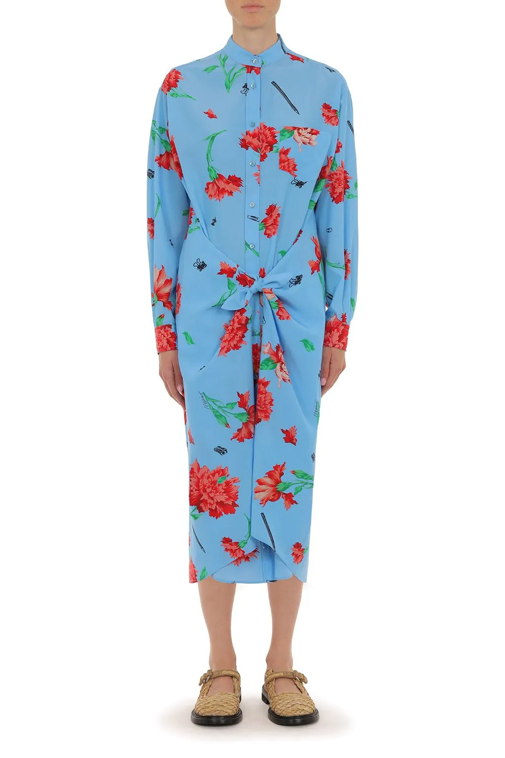 Floral-Print Midi Dress