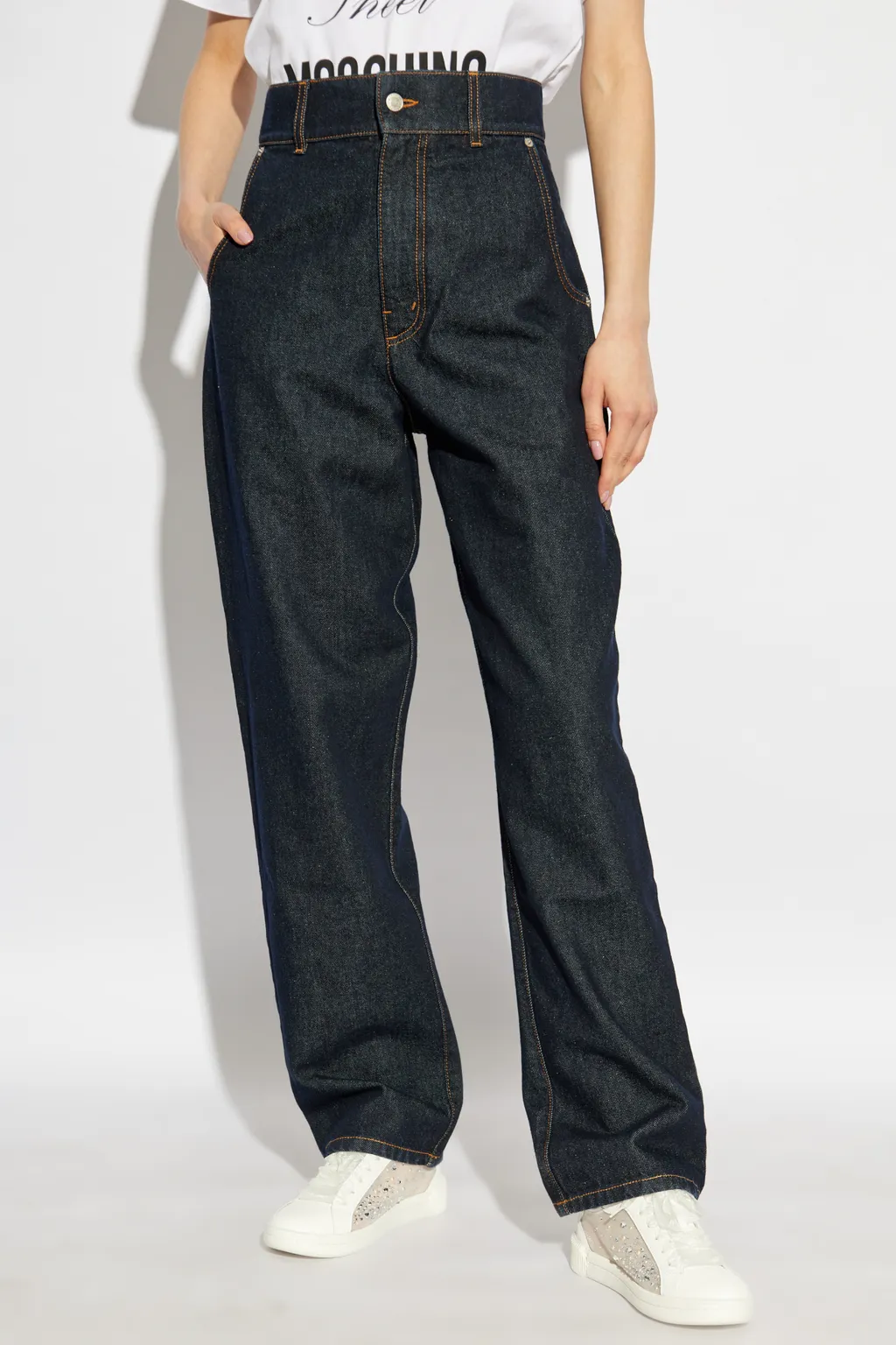 Belt Loop Denim Trousers
