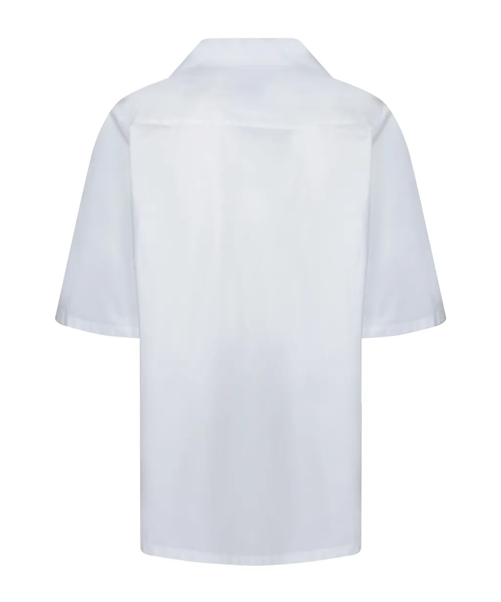 Logo Embroidered Straight Hem Shirt