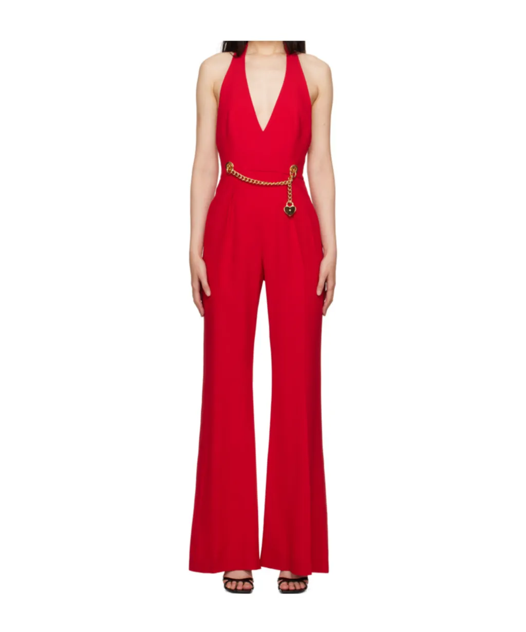 V-Neck Flared Jumpsuit