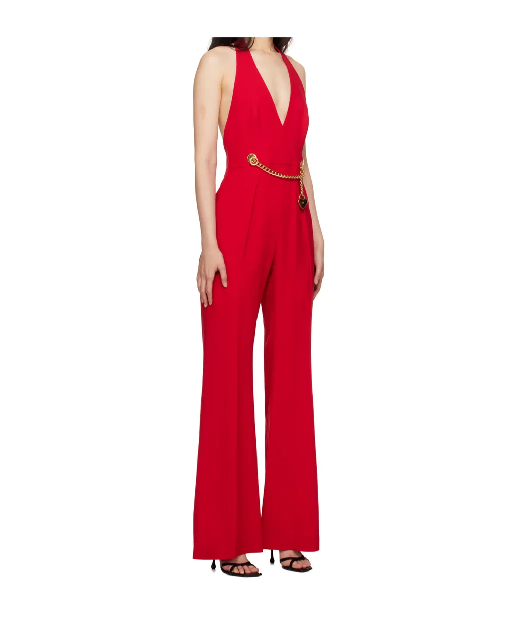 V-Neck Flared Jumpsuit