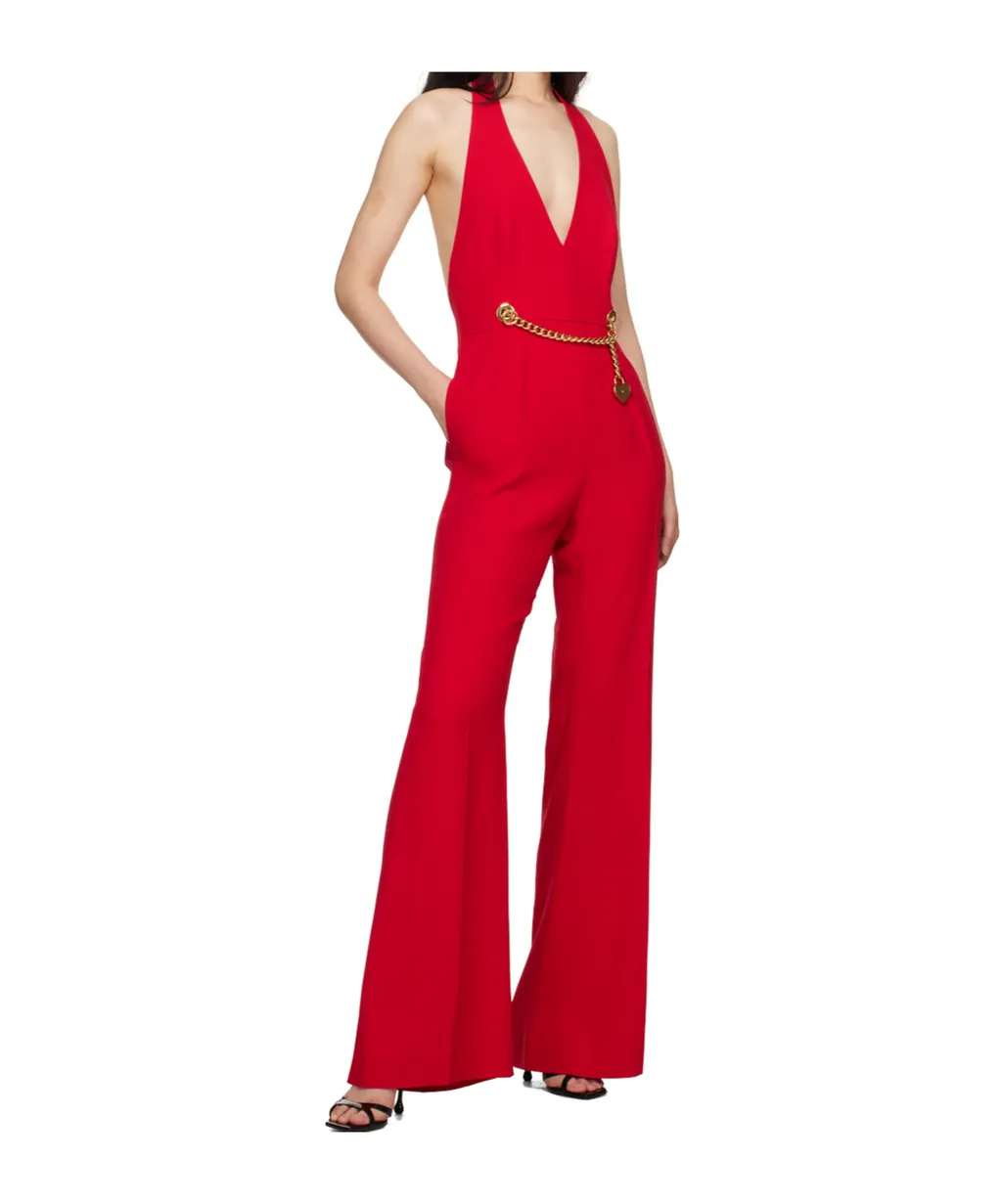 V-Neck Flared Jumpsuit
