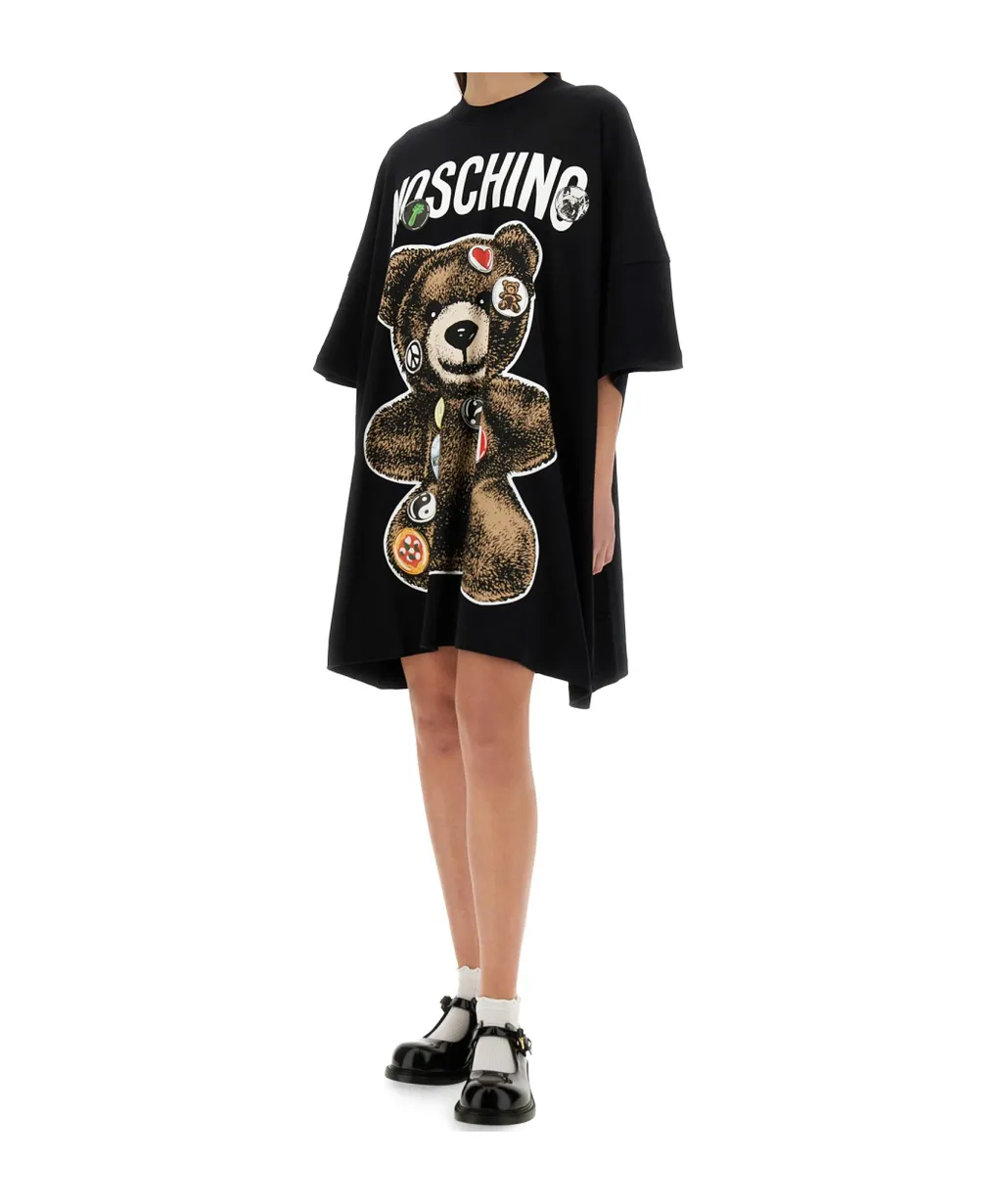Teddy Bear-Print Mini Dress