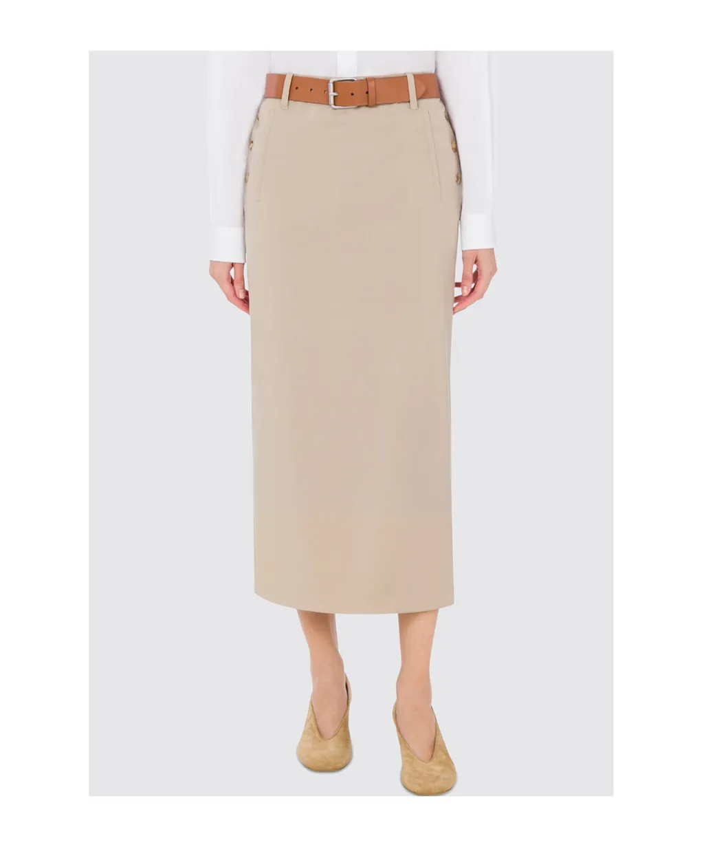 Rear Slit Long Skirt