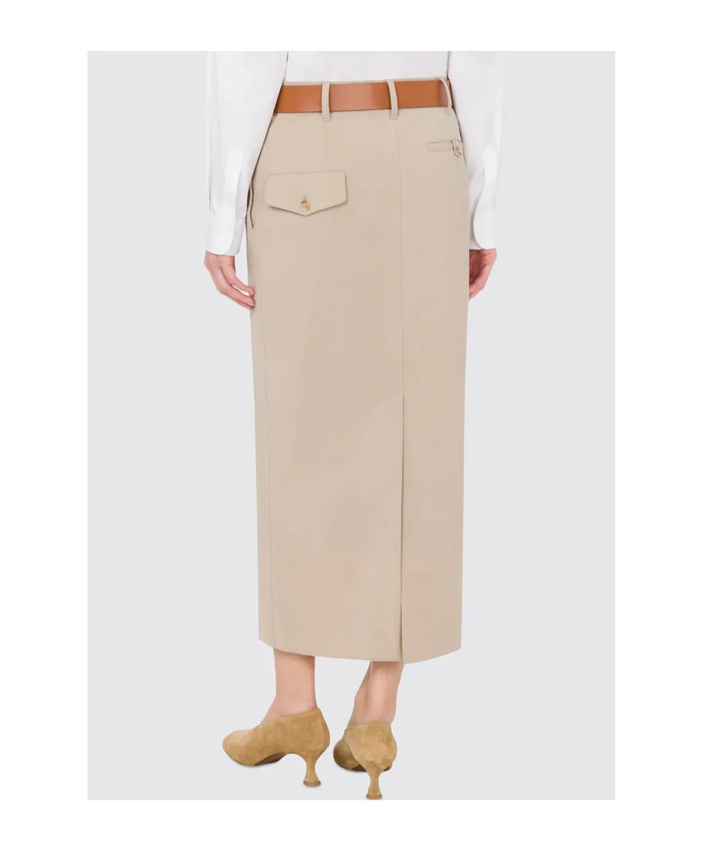 Rear Slit Long Skirt
