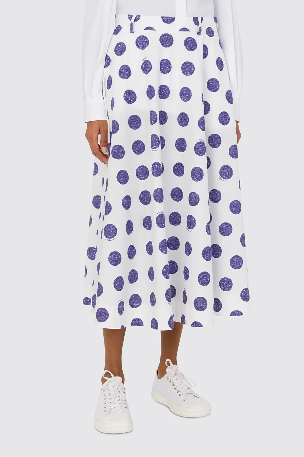 Polka-Dot Midi Skirt