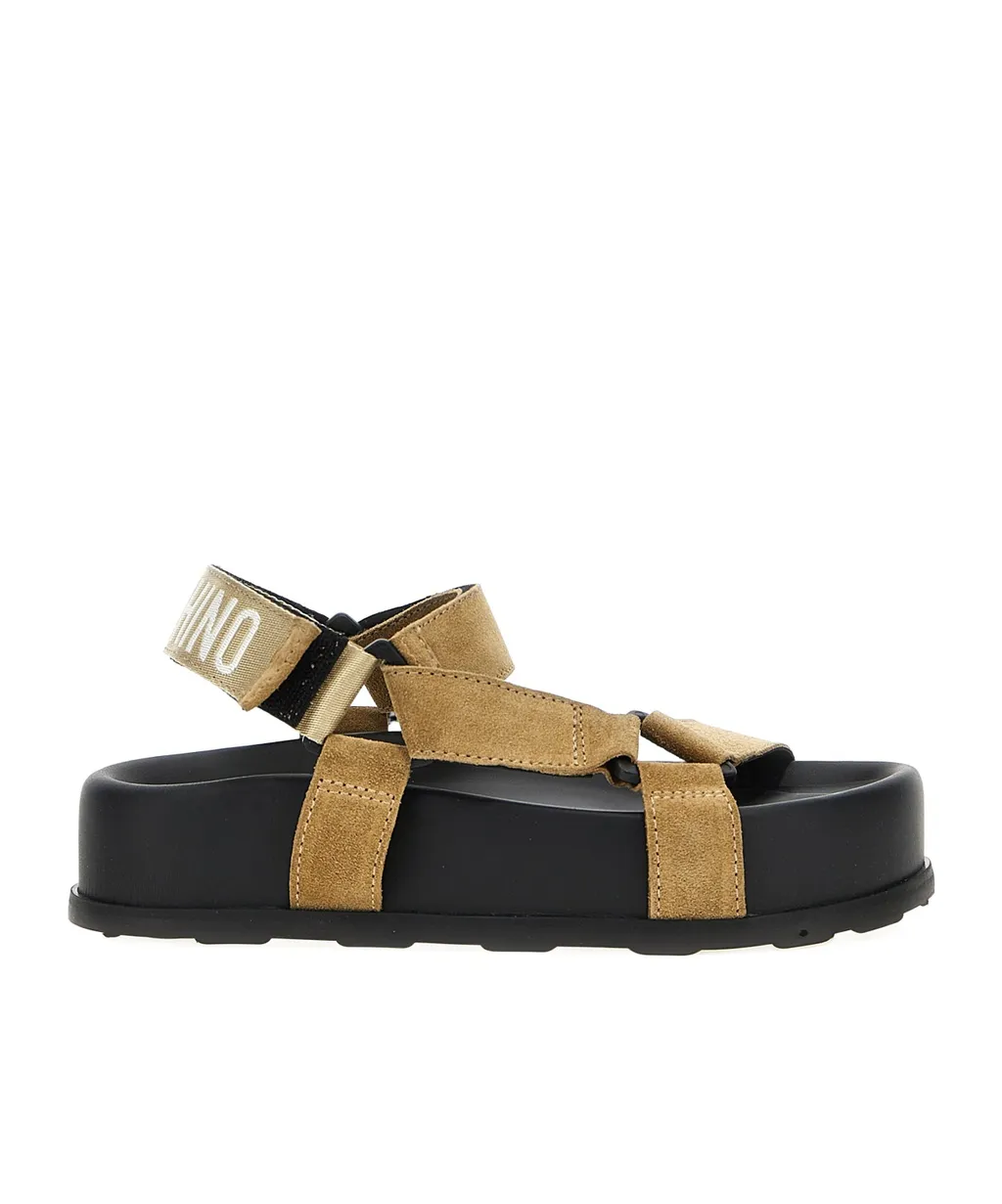 Touch-Strap Fastened Open-Toe Sandals