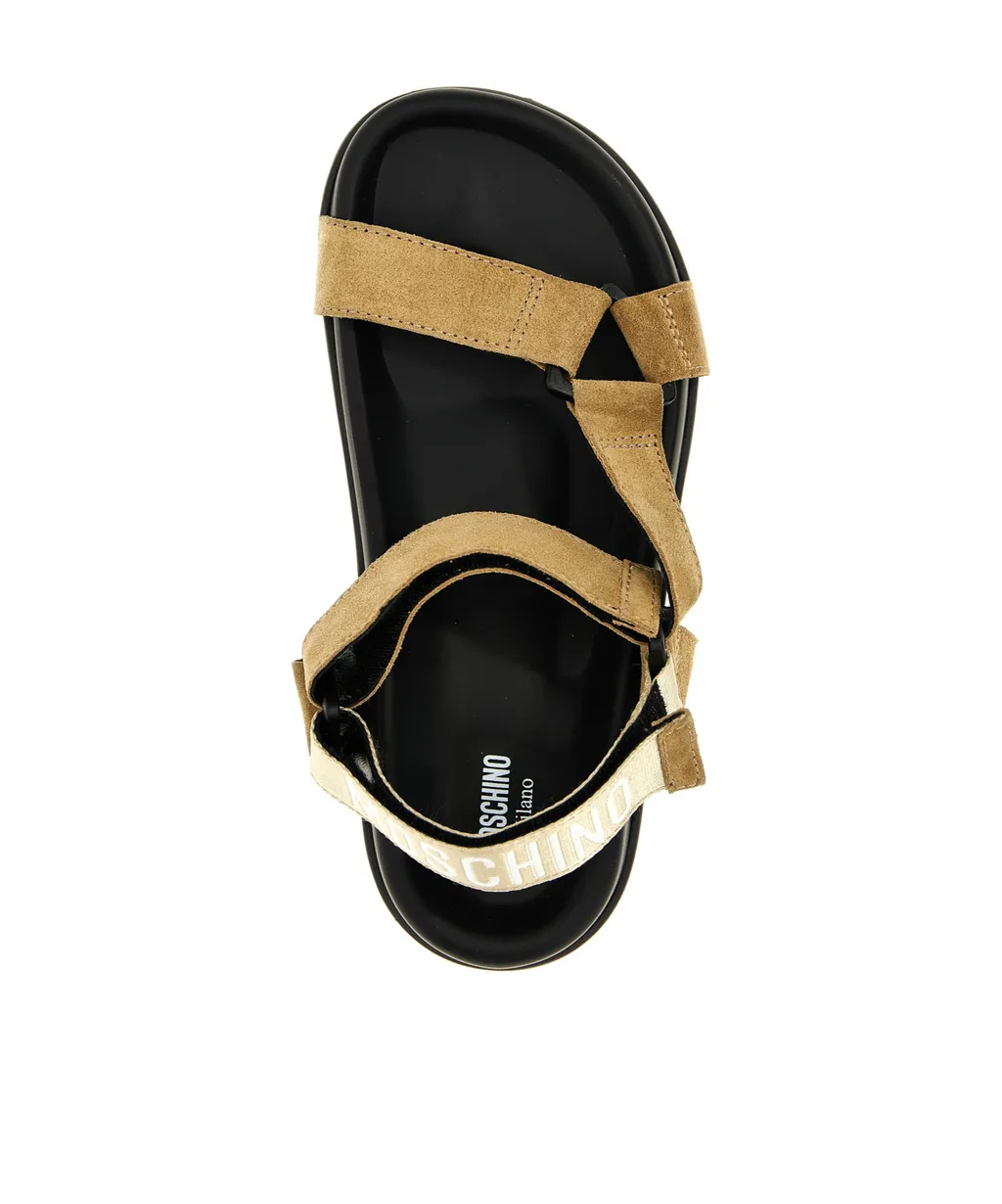 Touch-Strap Fastened Open-Toe Sandals