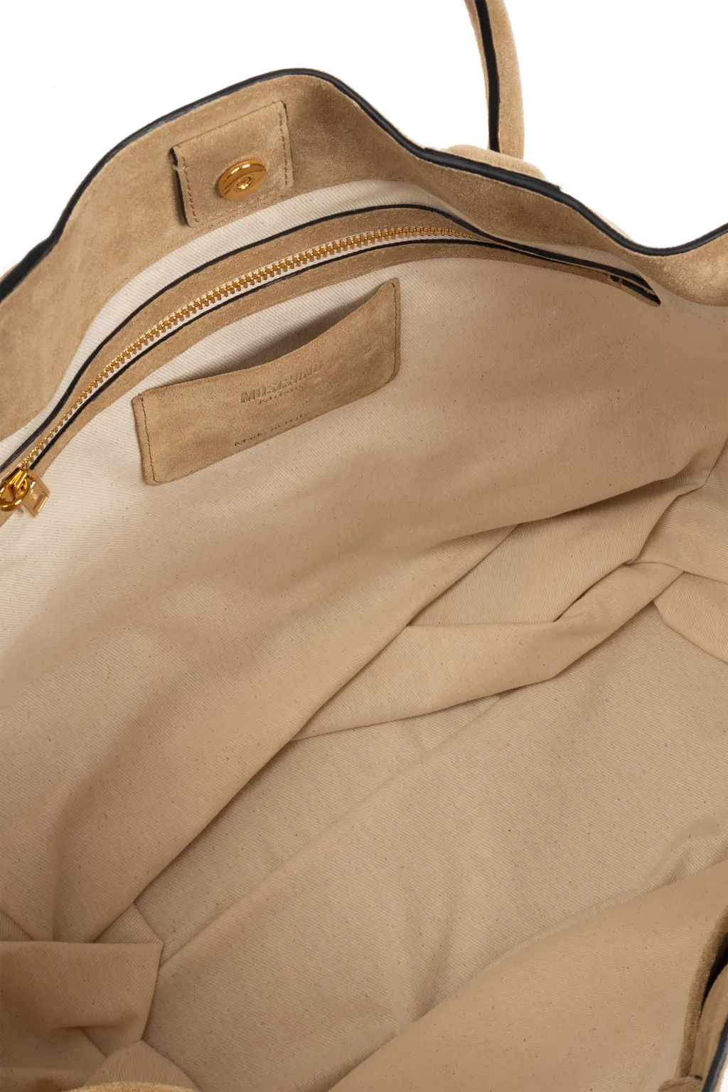 Logo Embossed Zipped Shopper Bag