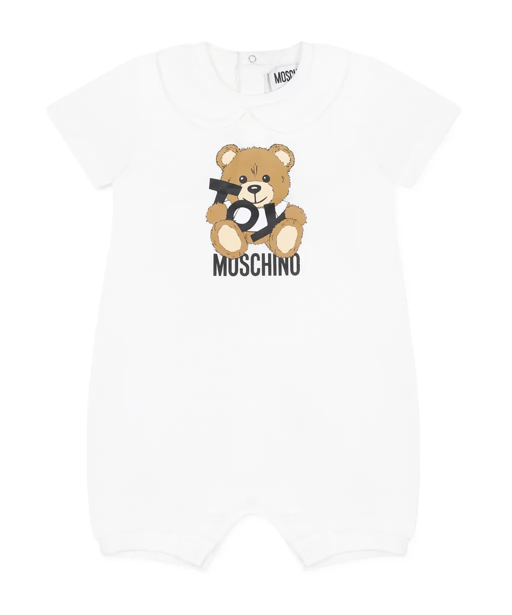 Leo Teddy-Print Romper