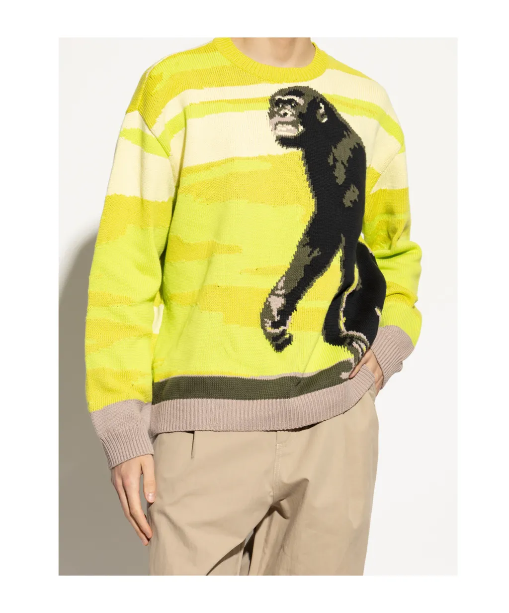 Intarsia-Knit Crewneck Jumper