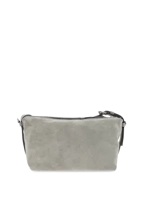 Suede Zip-Fastening Shoulder Bag