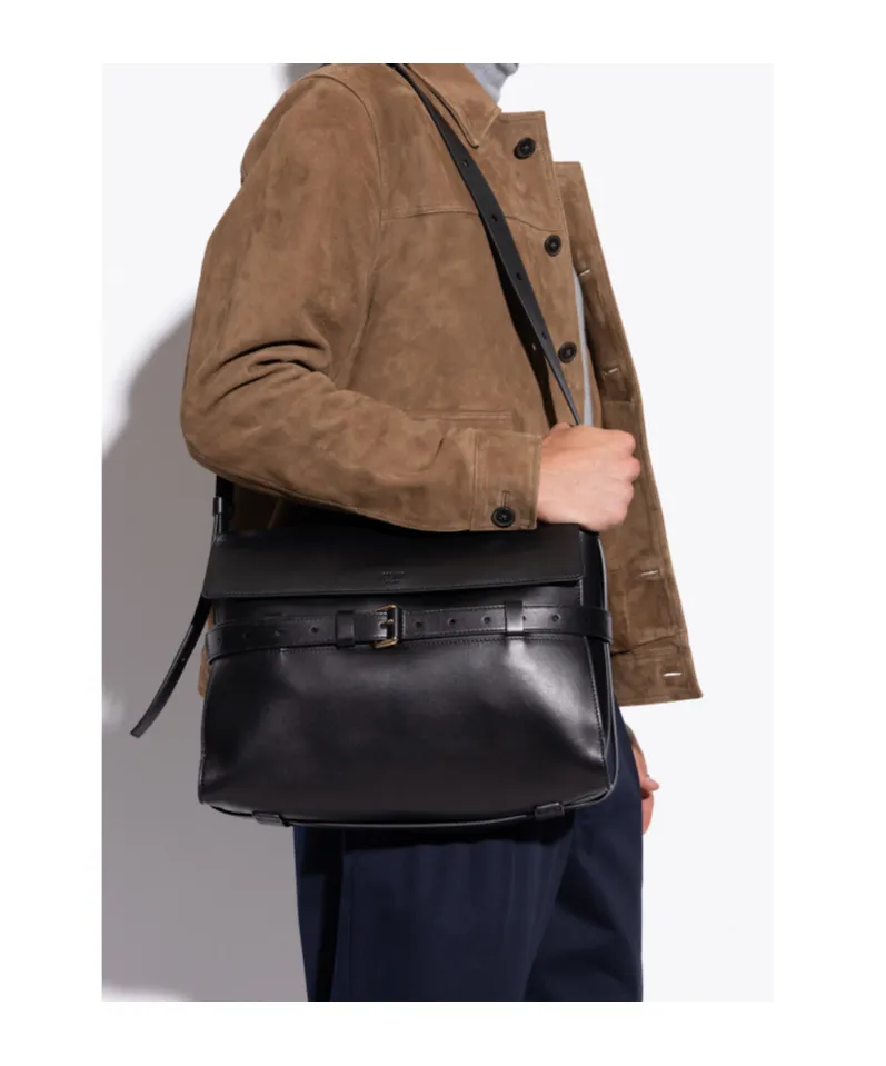 Belted Leather Shoulder Bag