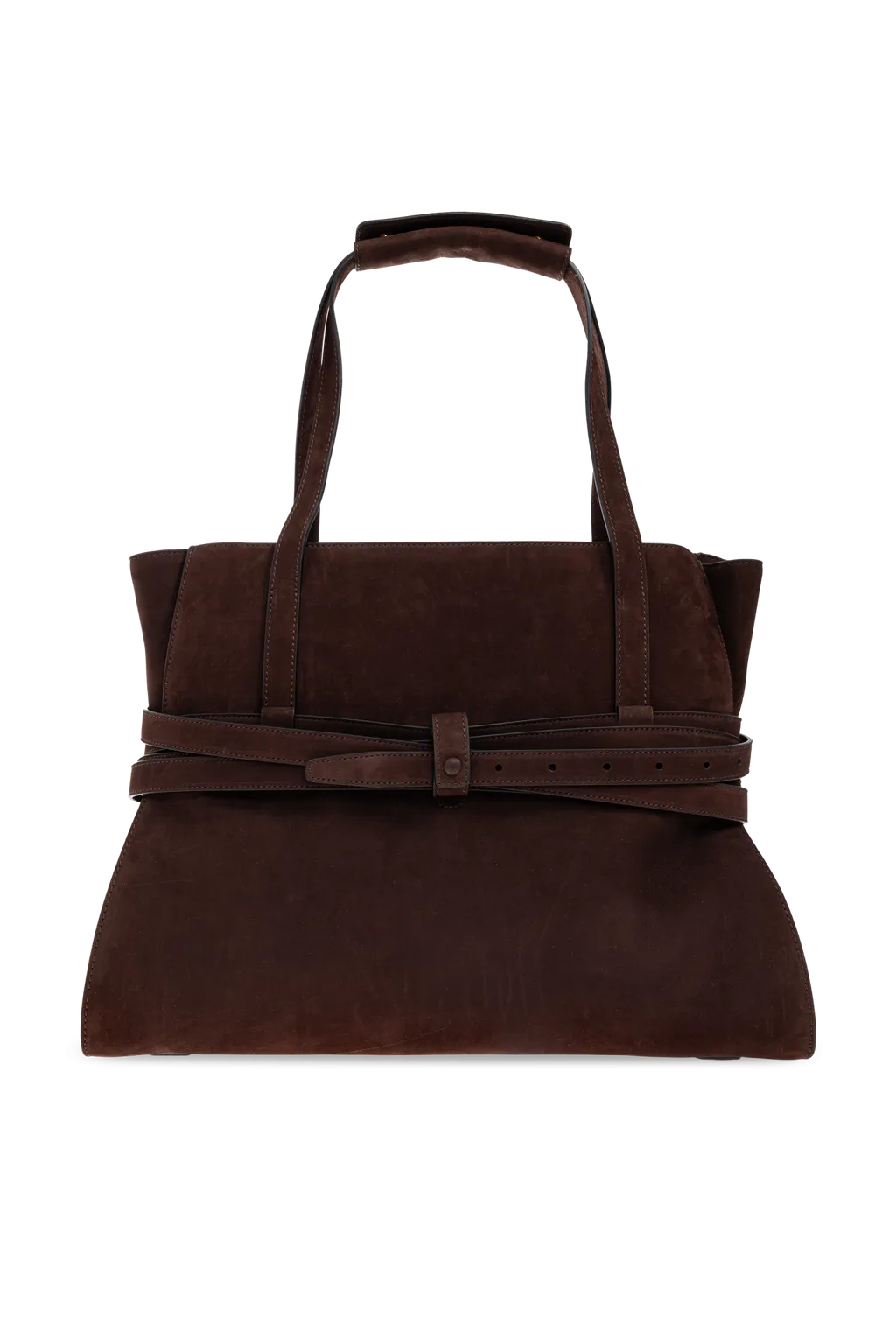 Tie Me Belted Suede Tote Bag