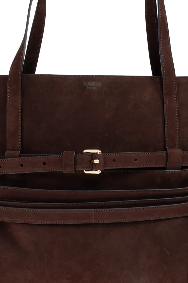 Tie Me Belted Suede Tote Bag