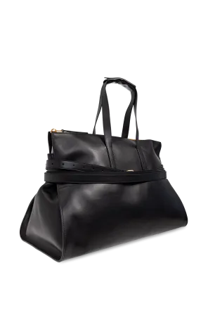 Belted Top-Handles Tote Bag