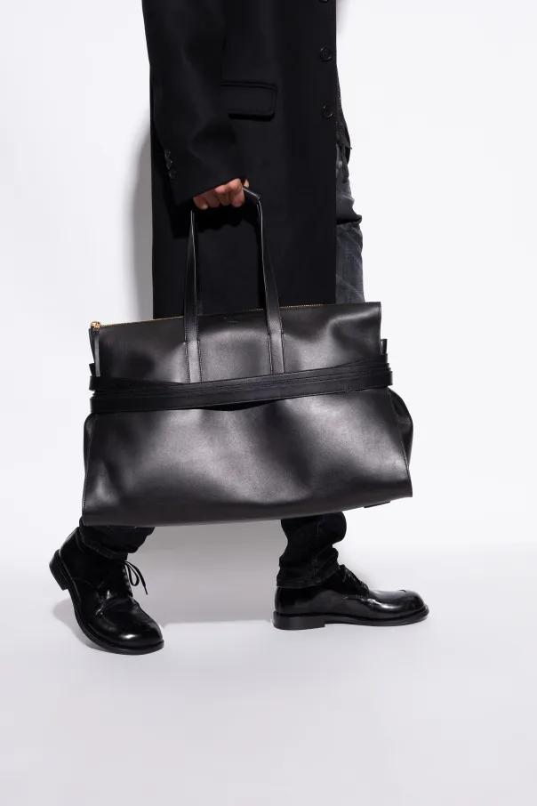 Belted Top-Handles Tote Bag