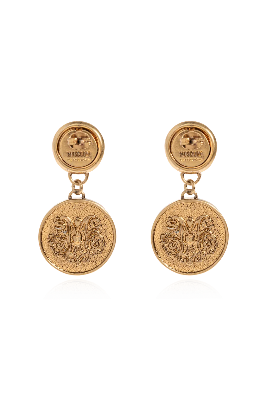 Pearl-Embellished Coin Earrings