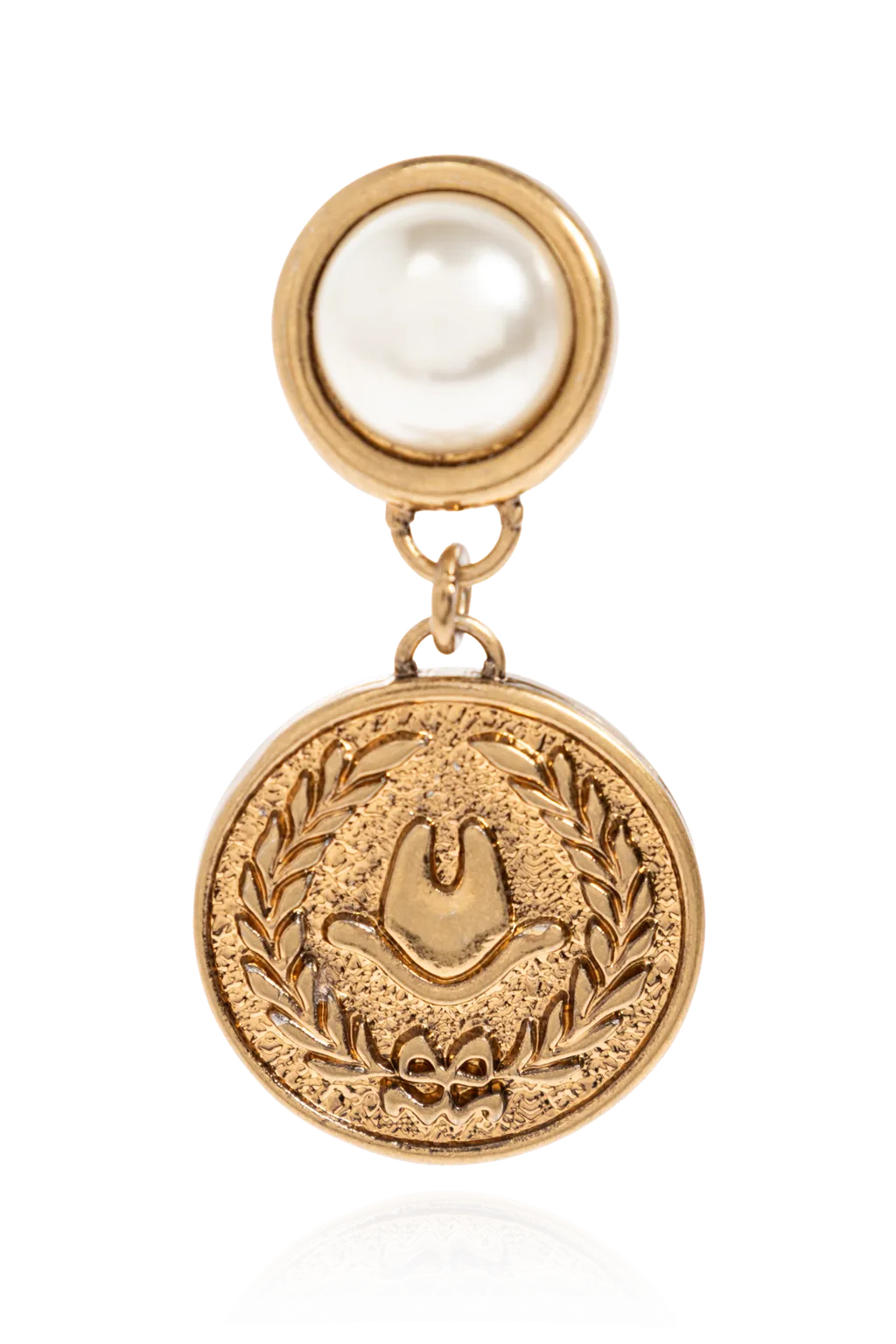 Pearl-Embellished Coin Earrings