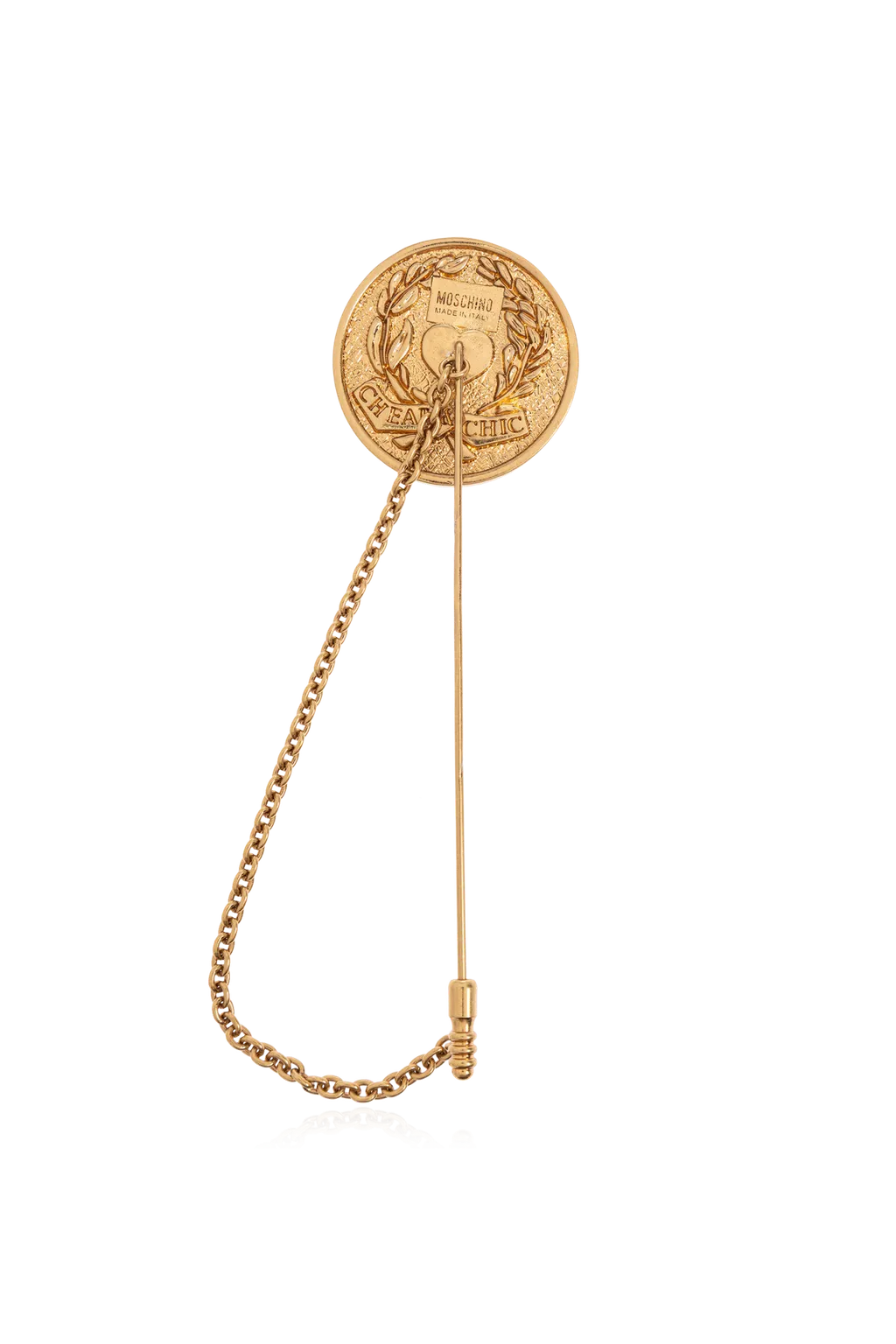 Coin-Design Chain Brooch