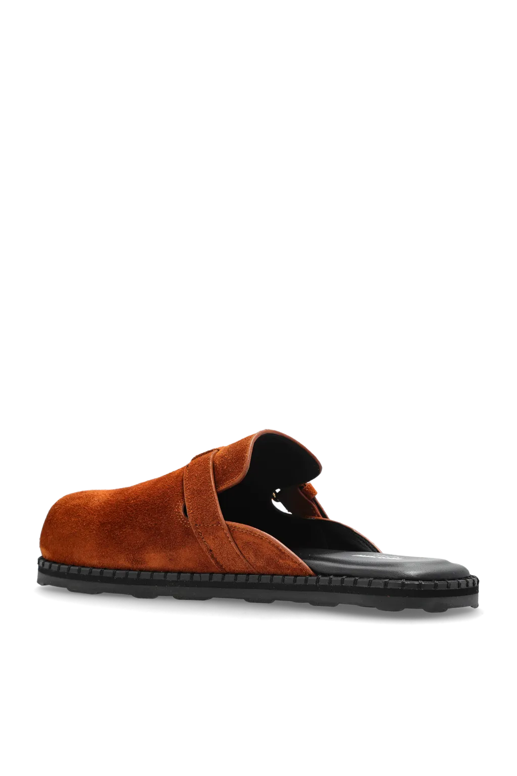 Buckle-Fastening Suede Mules