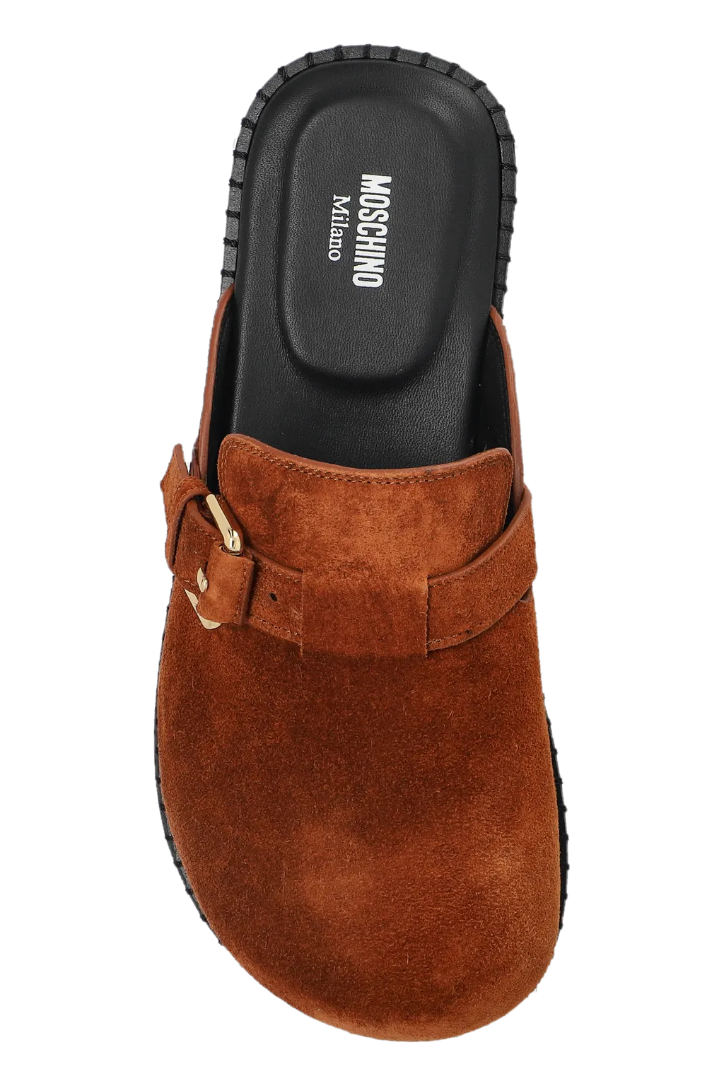 Buckle-Fastening Suede Mules