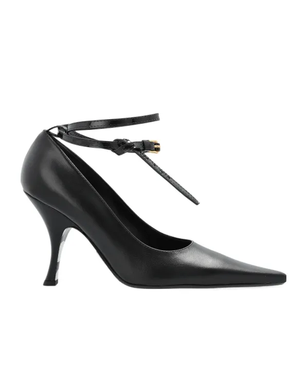 Pointed-Toe Ankle-Tie Pumps