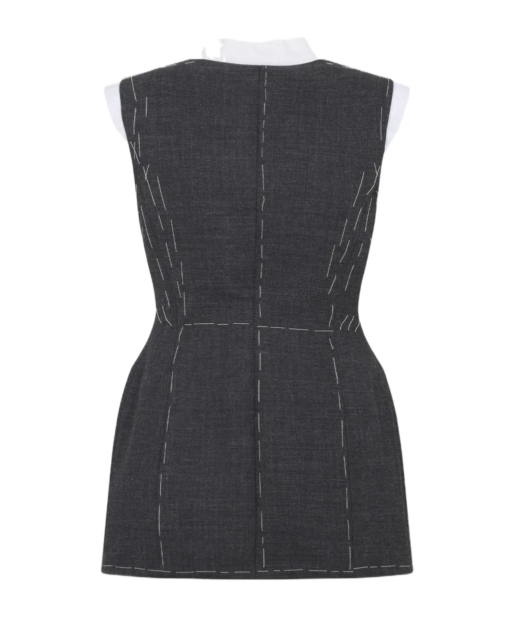 Tailored Stitching-Detail Gilet