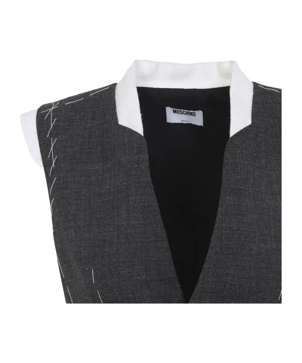 Tailored Stitching-Detail Gilet