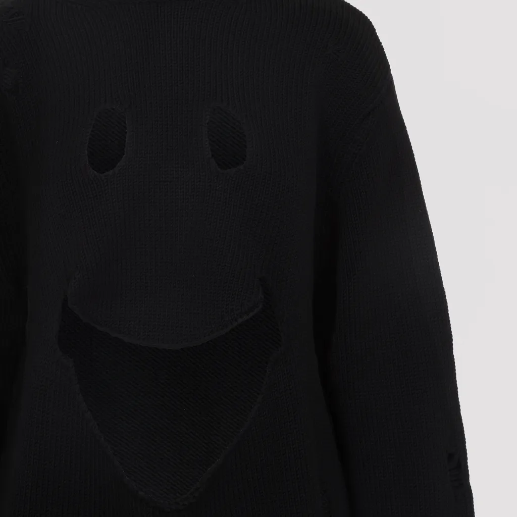 Smiley Face Distressed Sweater
